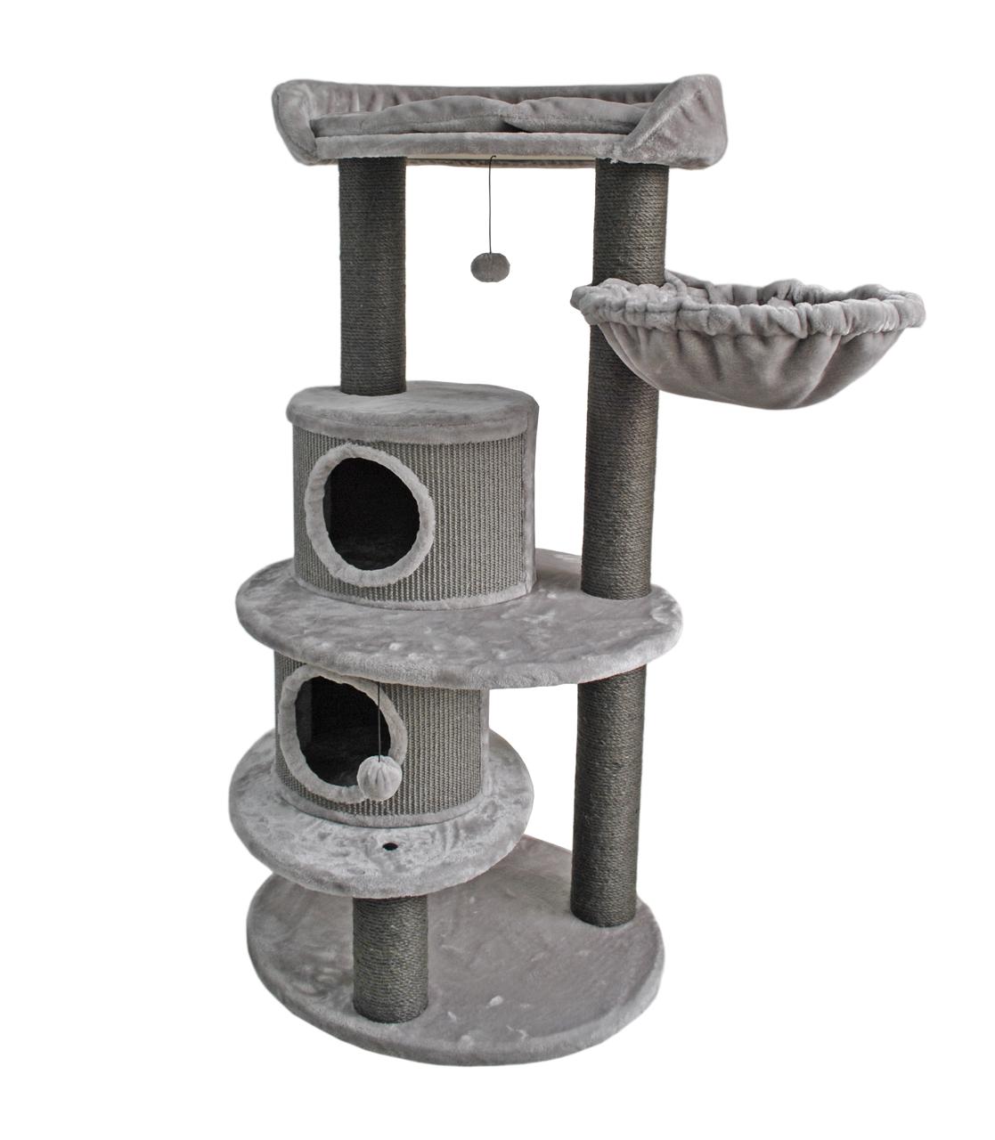 Cat Tree Grey Double Barrel Premium