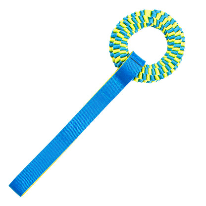 Dog Toy Nylon Tug Hoop Blue/Yellow