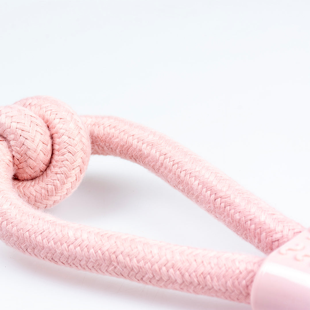 Dog Toy Rope 8 Pull Ring & Rubber Pink