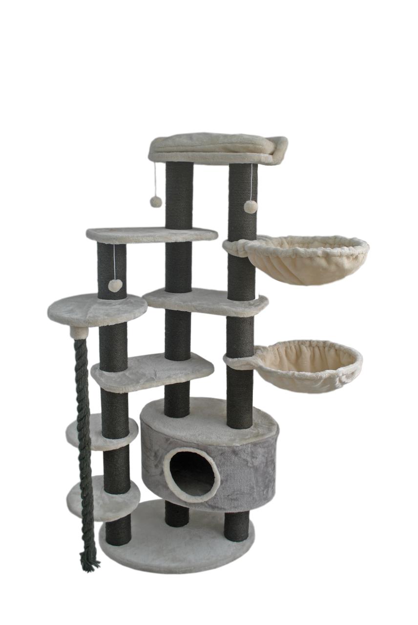 Cat Tree Beige Barrel & Rope High Tower Premium