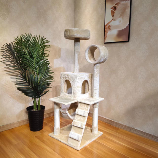 Cat Tree Beige WIth Ladder & Hammock