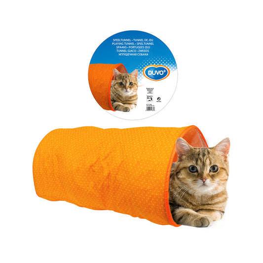 Duvo Cat Toy Play Tunnel Orange