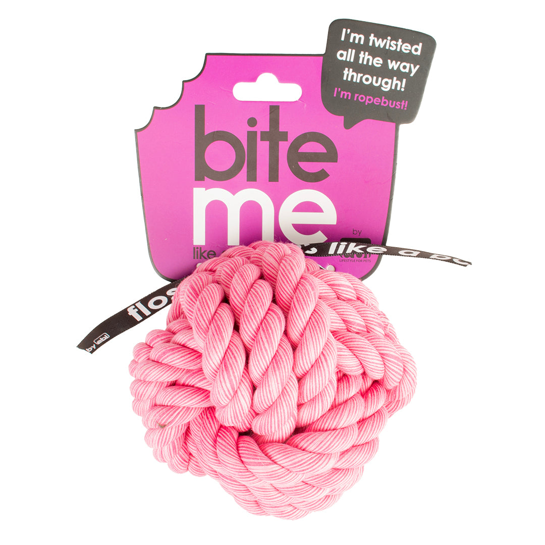 Ebi Dog Toy Ballin Braided Ball Pink